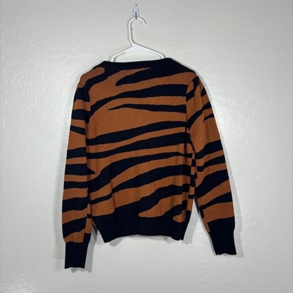 Amour Vert Cardigan Sweater Womens Medium Tessa Orange Black Organic Cotton NEW - Picture 6 of 6